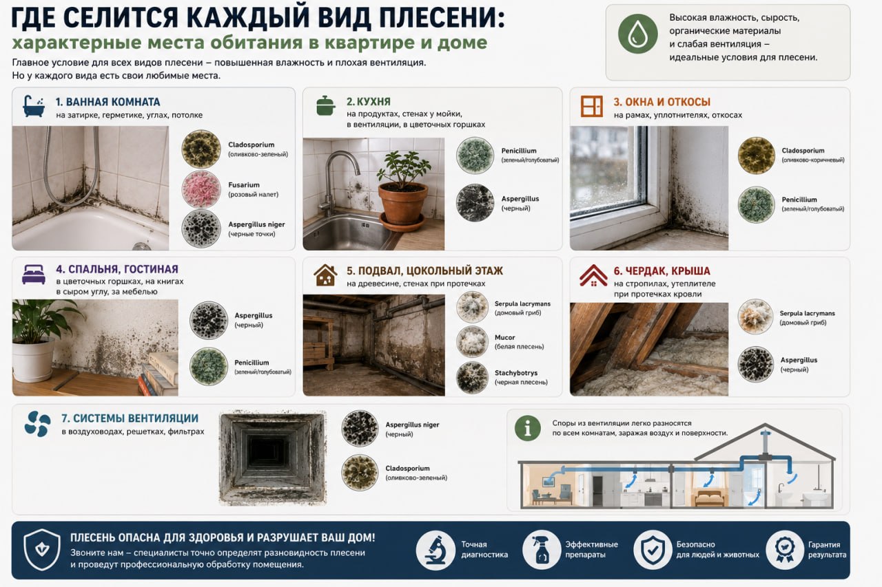 Где селится каждый вид: характерные места обитания в квартире и доме